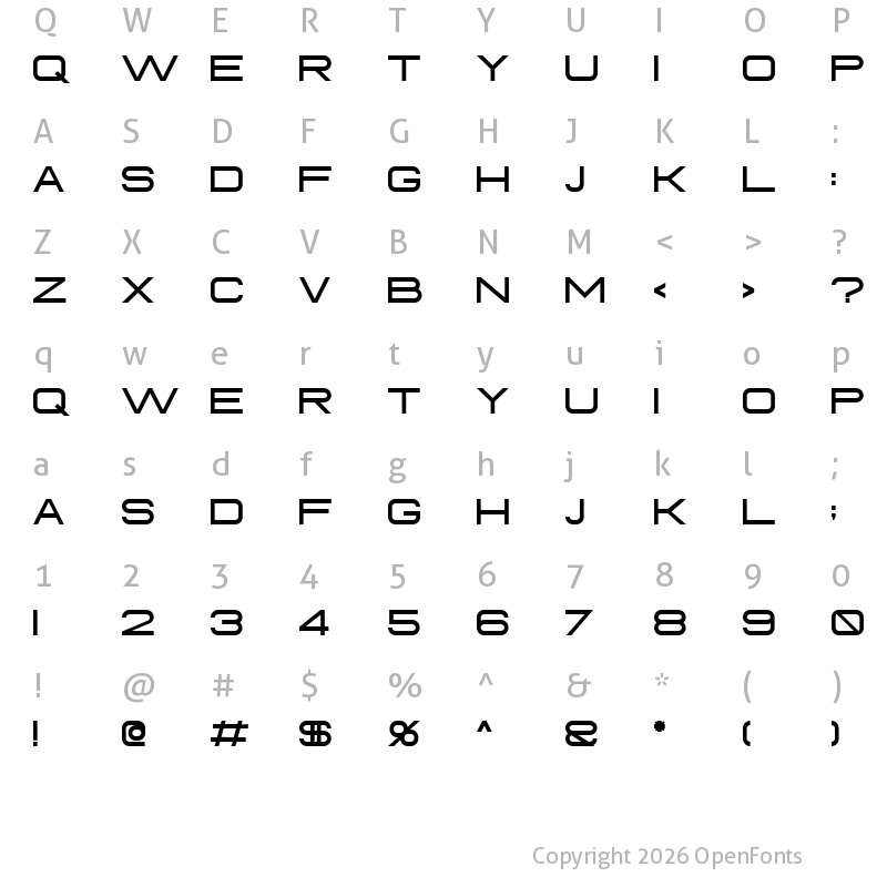 Character Map of Fearce Regular