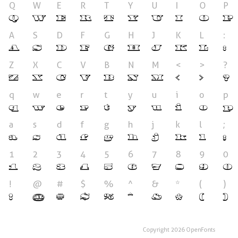 Character Map of Federal Bureau 12 Regular