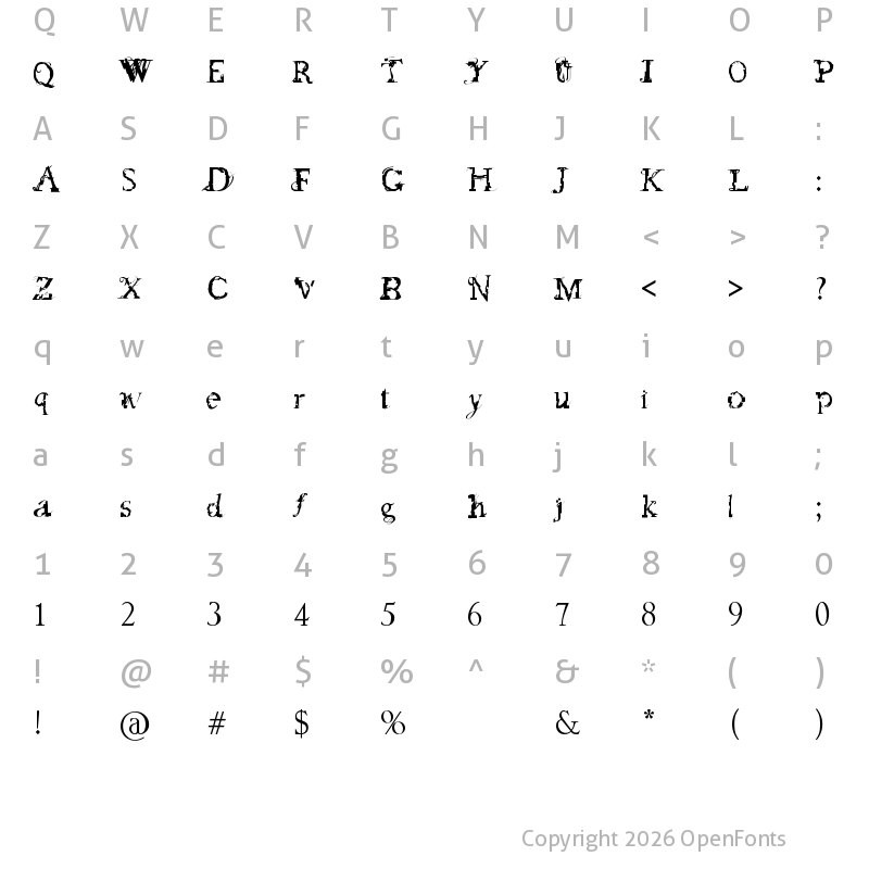 Character Map of feed my frankenstein Regular