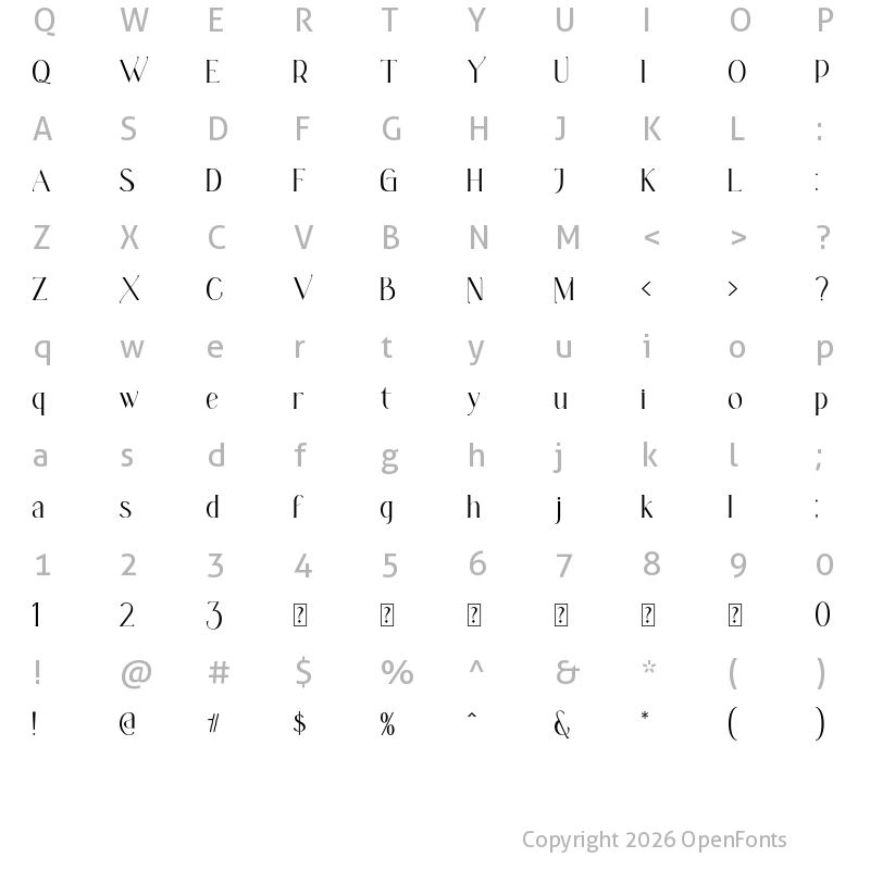 Character Map of FeedBack Regular