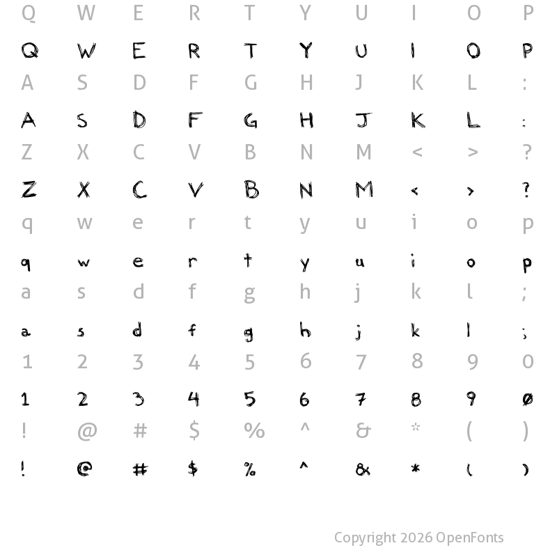 Character Map of Felicia Regular