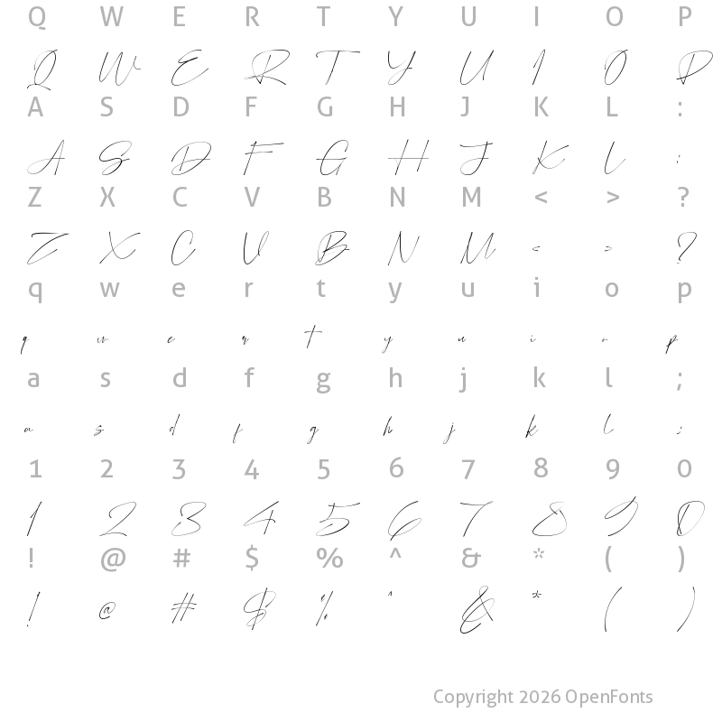 Character Map of Fenattoda Regular