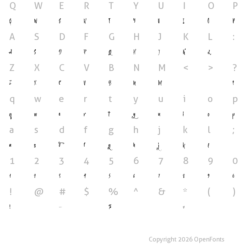 Character Map of Ferguson Regular