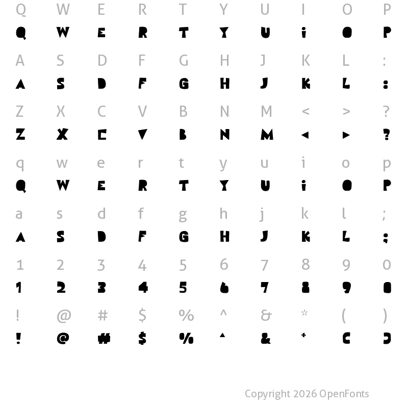 Character Map of Festifull Regular