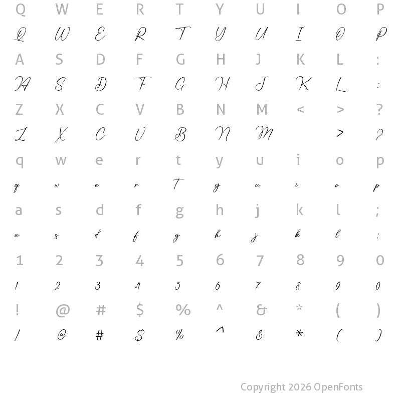Character Map of Fettura Regular