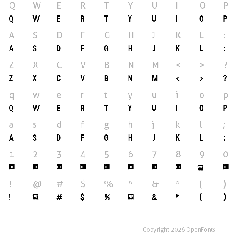 Character Map of FFF Regular