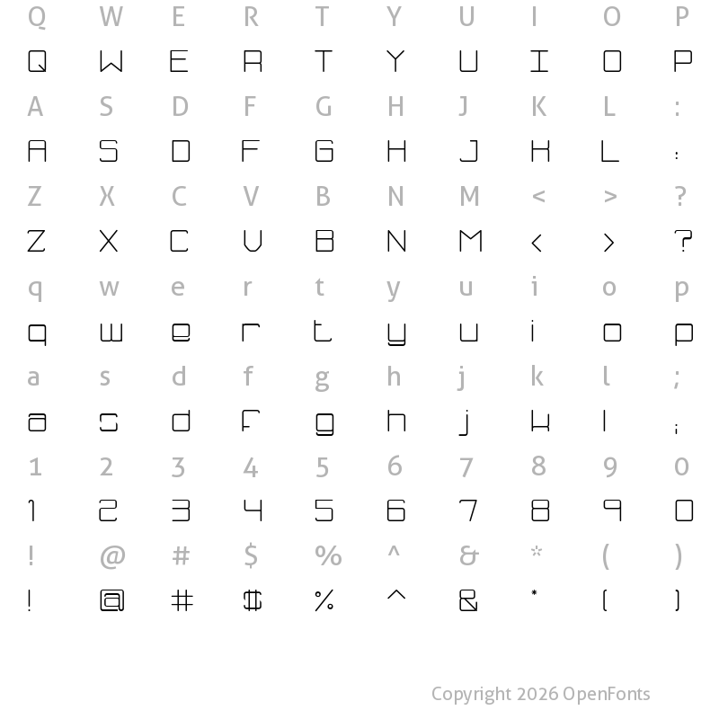 Character Map of Fh_Blue Regular