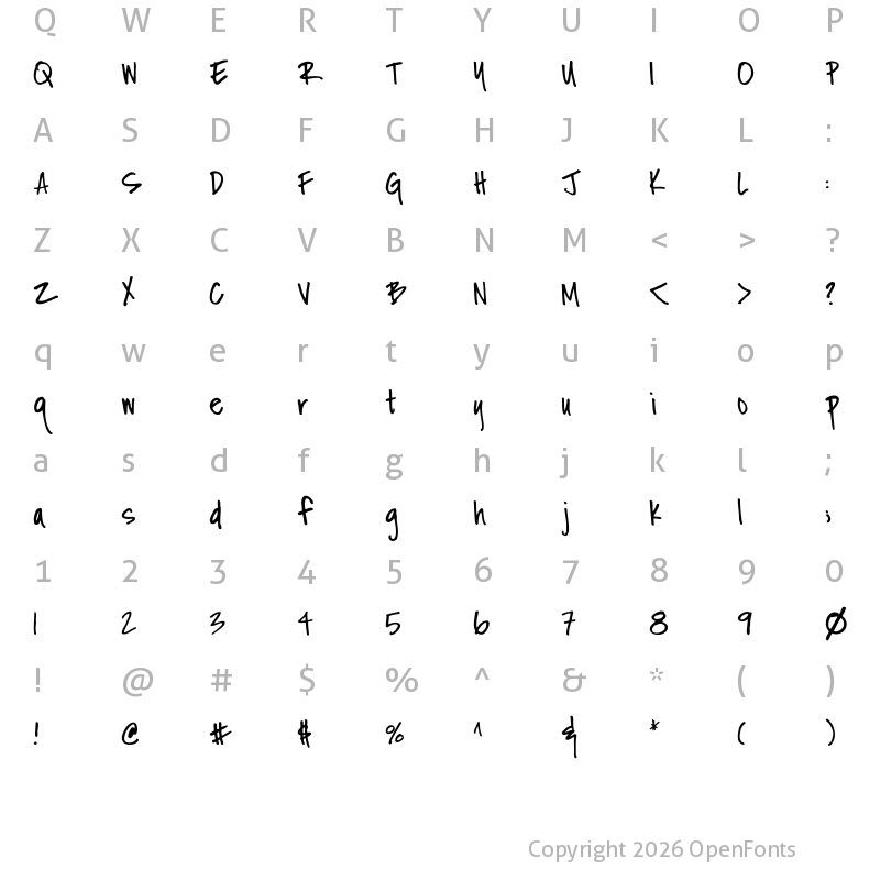 Character Map of Fh_Nicole Regular
