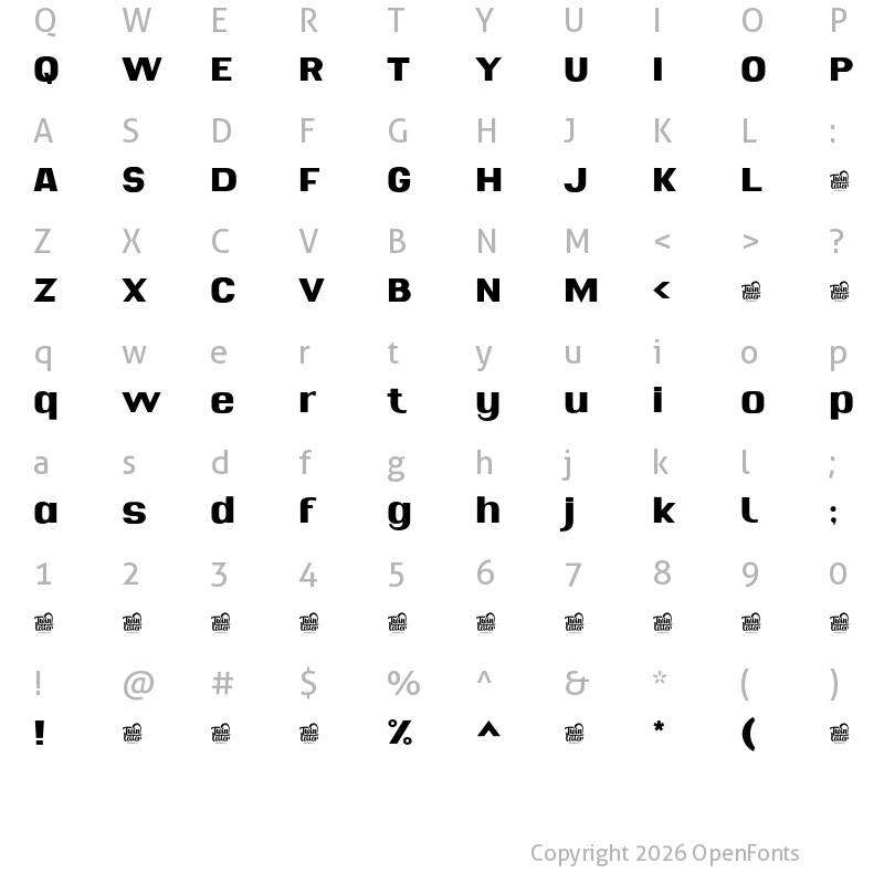 Character Map of Fhayu Personaluse Bold