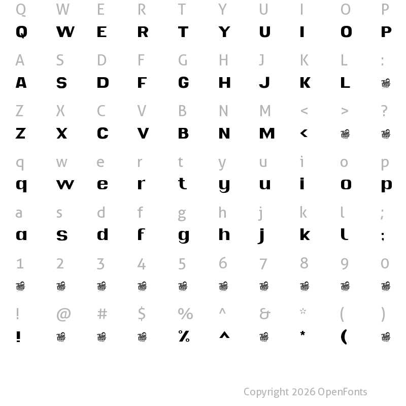 Character Map of Fhayu Personaluse Regular