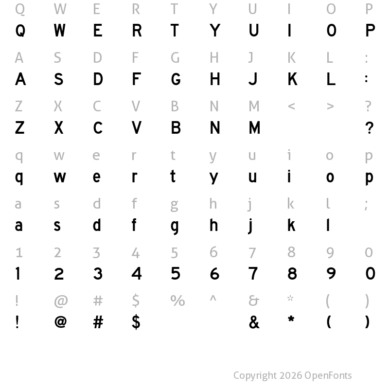 Character Map of FHWASeriesDE2021 plus10