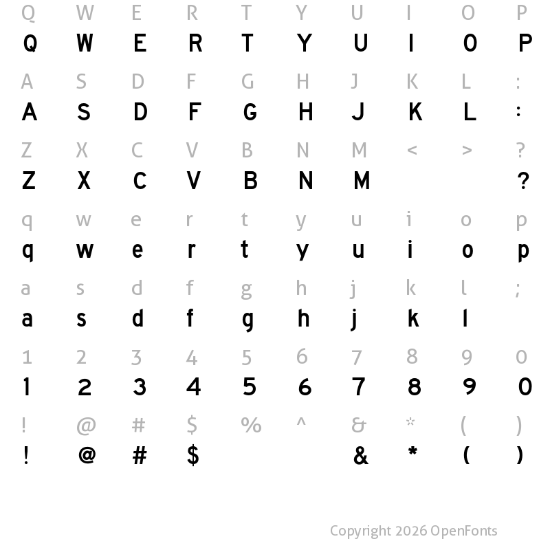 Character Map of FHWASeriesDE2021 plus100