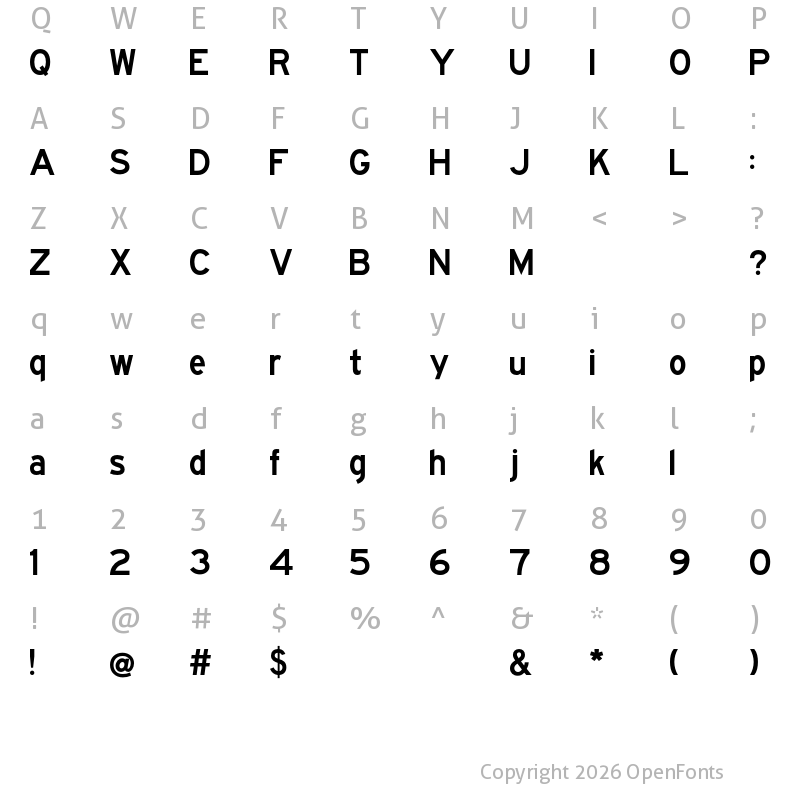 Character Map of FHWASeriesE2020 minus100