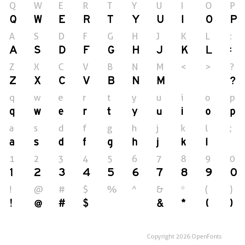 Character Map of FHWASeriesE2020 plus30