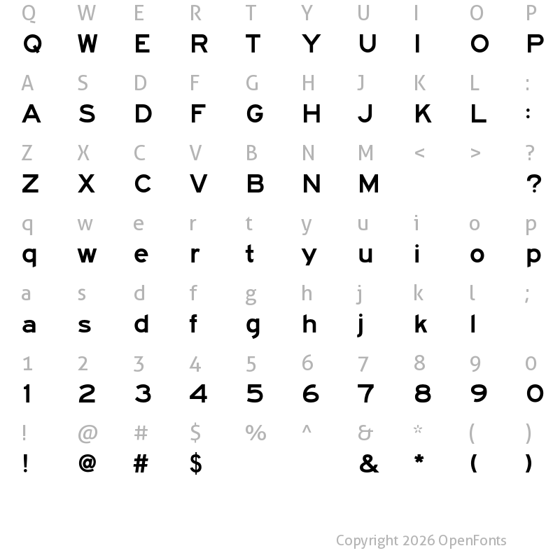 Character Map of FHWASeriesF2020 plus20
