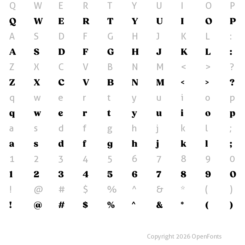 Character Map of Fields Extra Bold