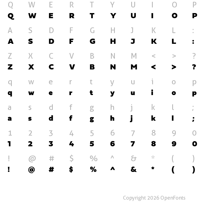 Character Map of Fieldwork Hum Fat