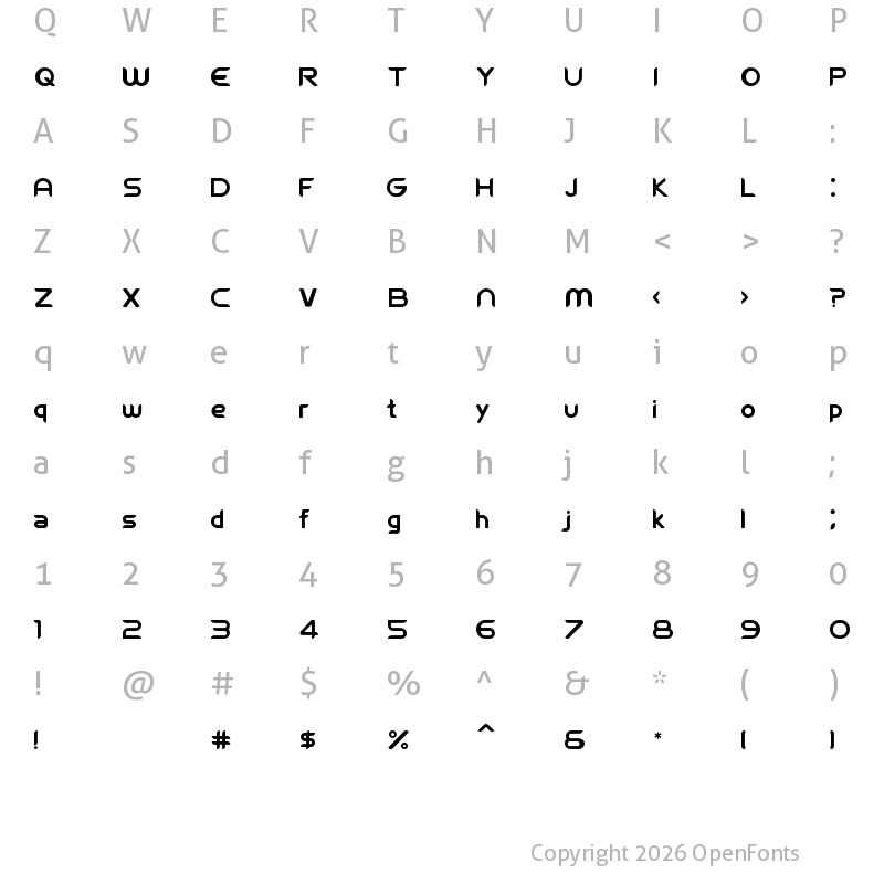 Character Map of FIFA Welcome Regular