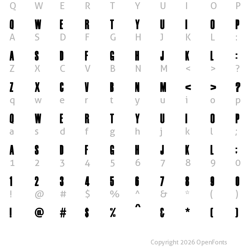 Character Map of Film Noir Regular