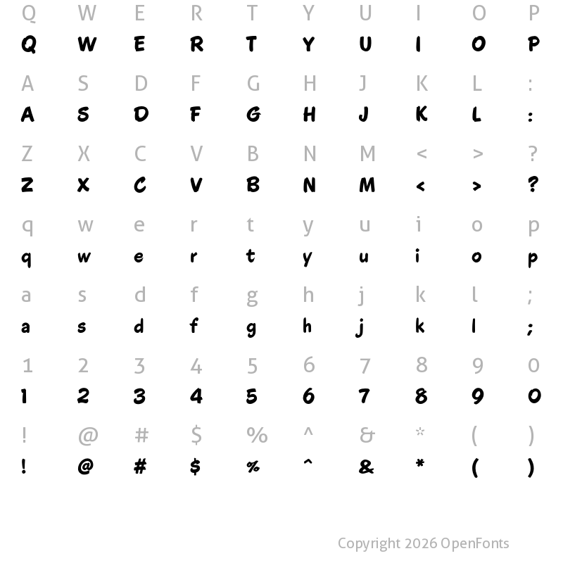 Character Map of Filmotype Austin Regular