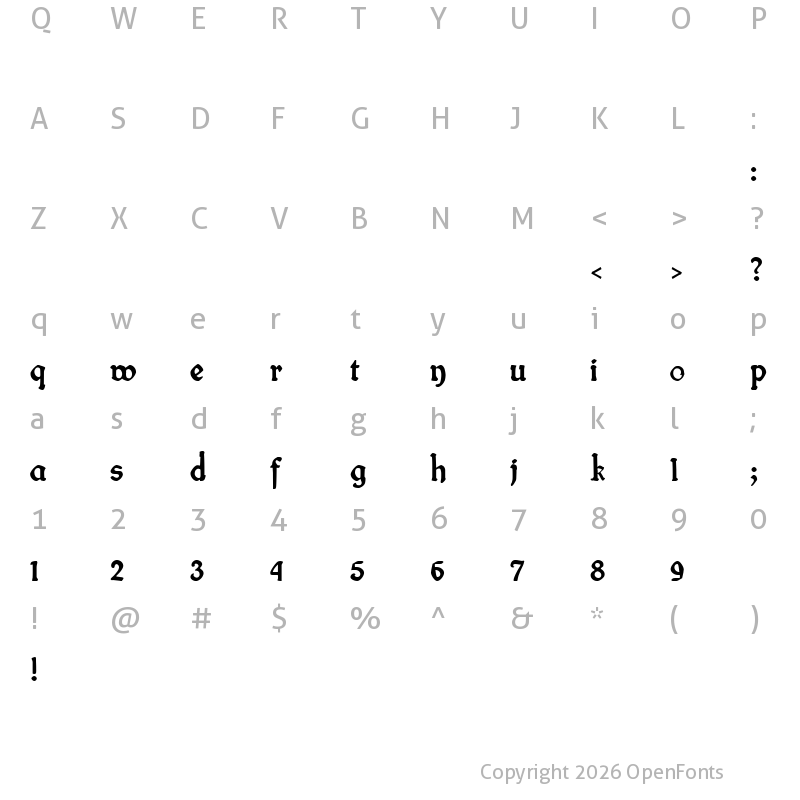 Character Map of fin fraktur Regular