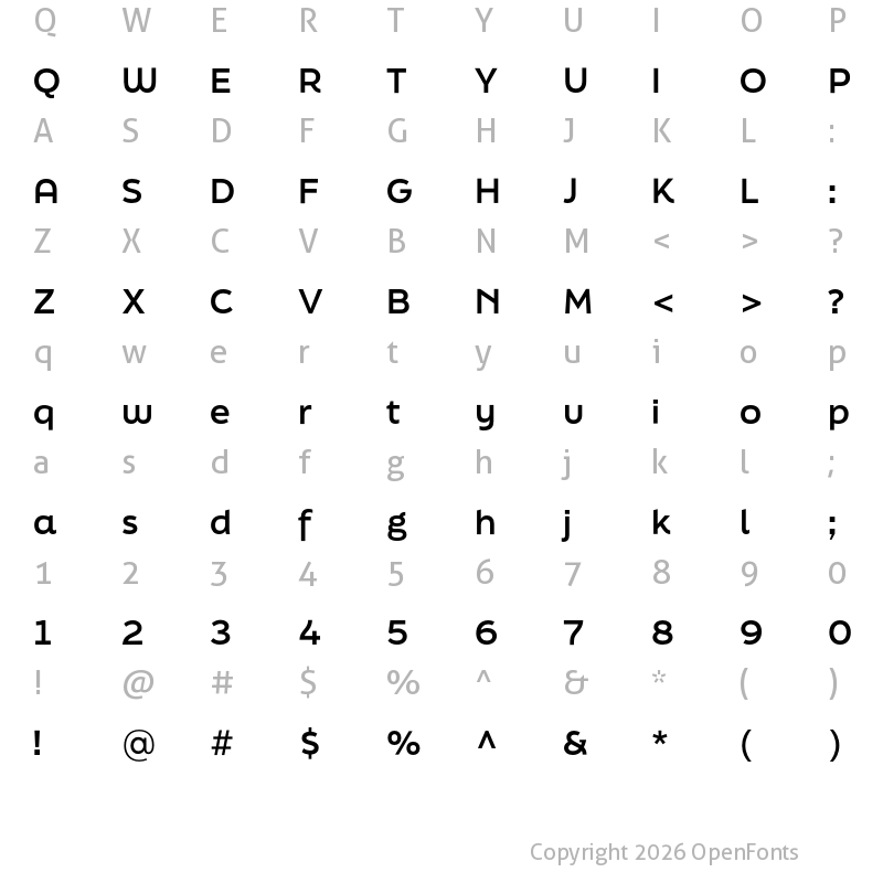 Character Map of FinalSix Bold