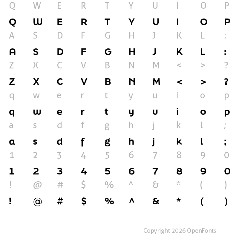 Character Map of FinalSix ExtraBold