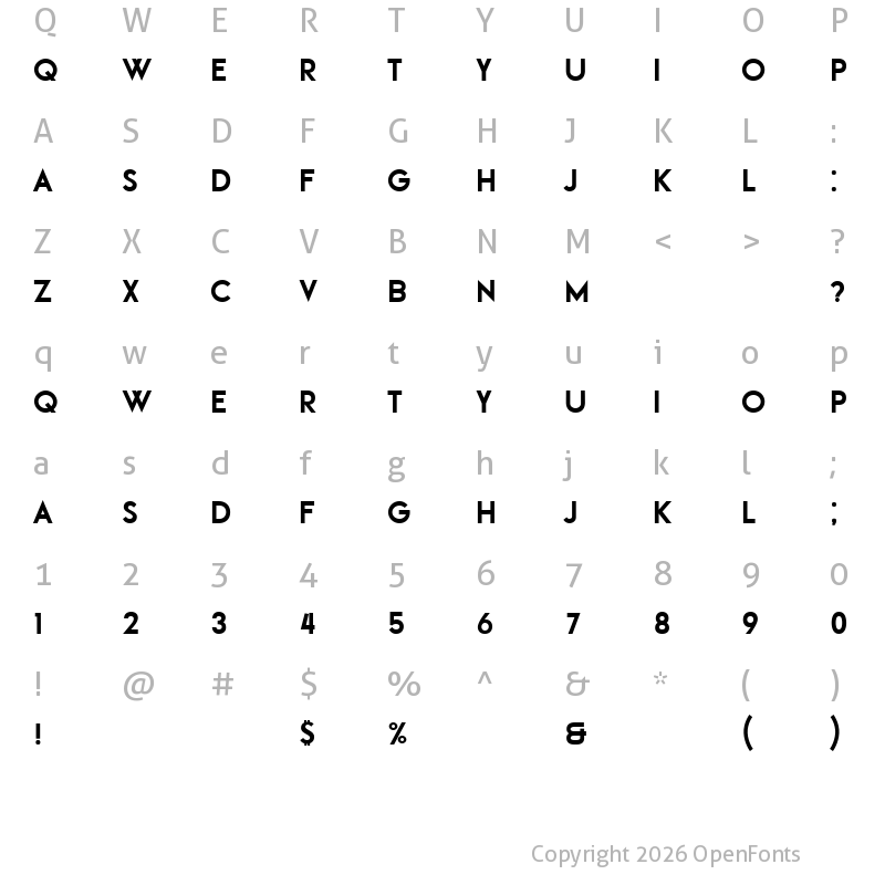 Character Map of Finance Regular