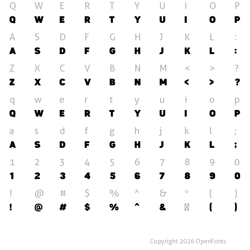 Character Map of Finder Regular