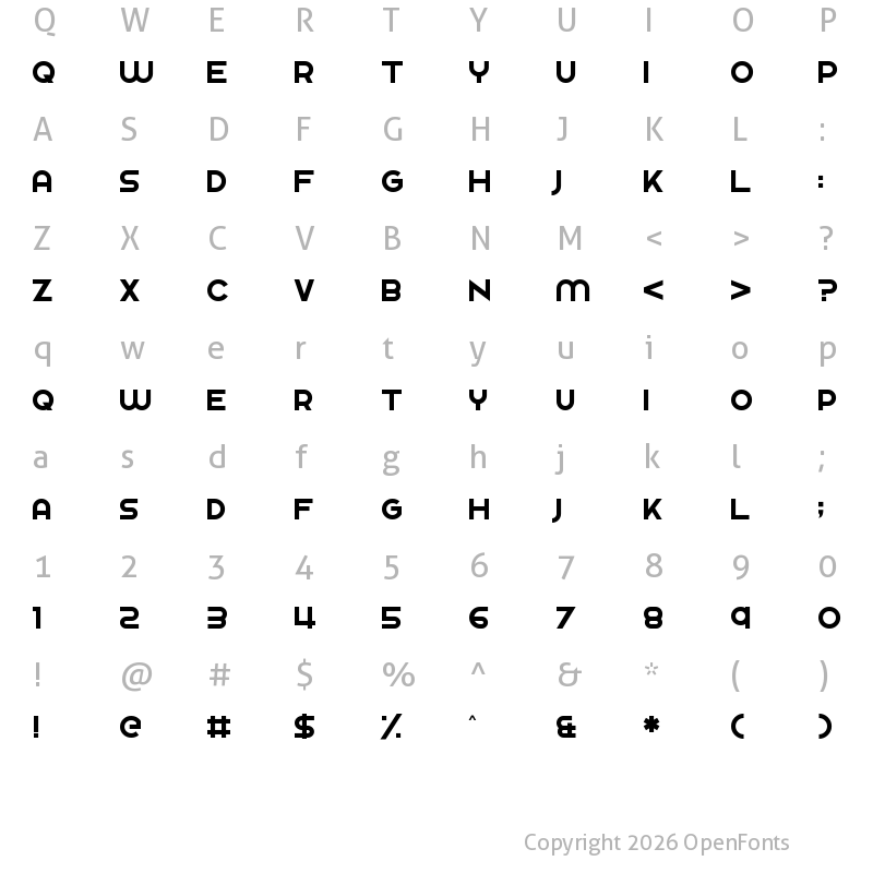 Character Map of Fingbanger Regular