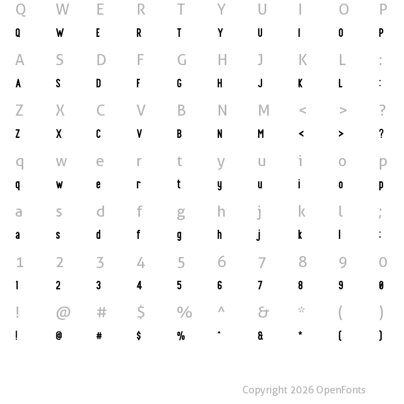 Character Map of Finland Bold