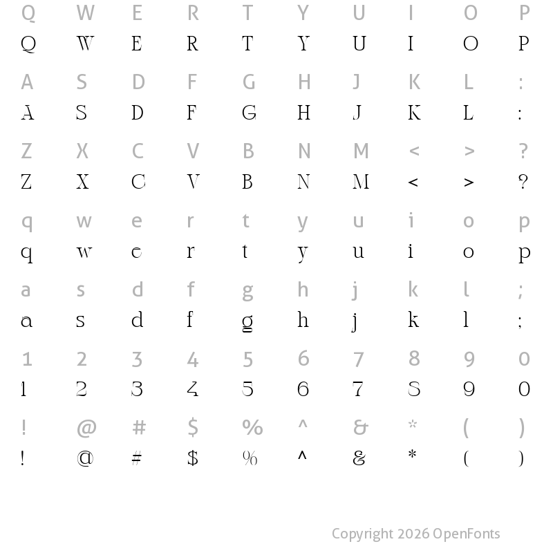 Character Map of Fiori Dorati Regular