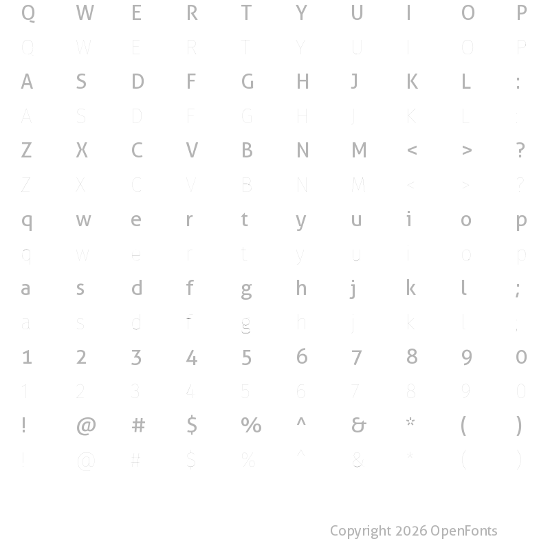 Character Map of Fira Sans Two