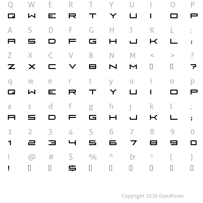Character Map of Fireye GF 3 Headline Condensed