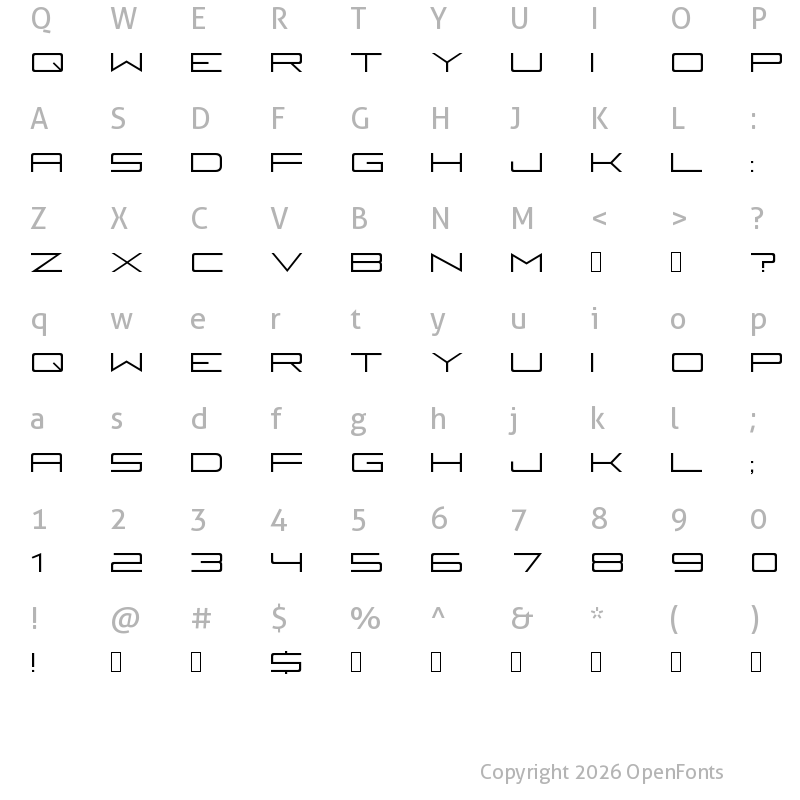 Character Map of Fireye GF 3 Regular