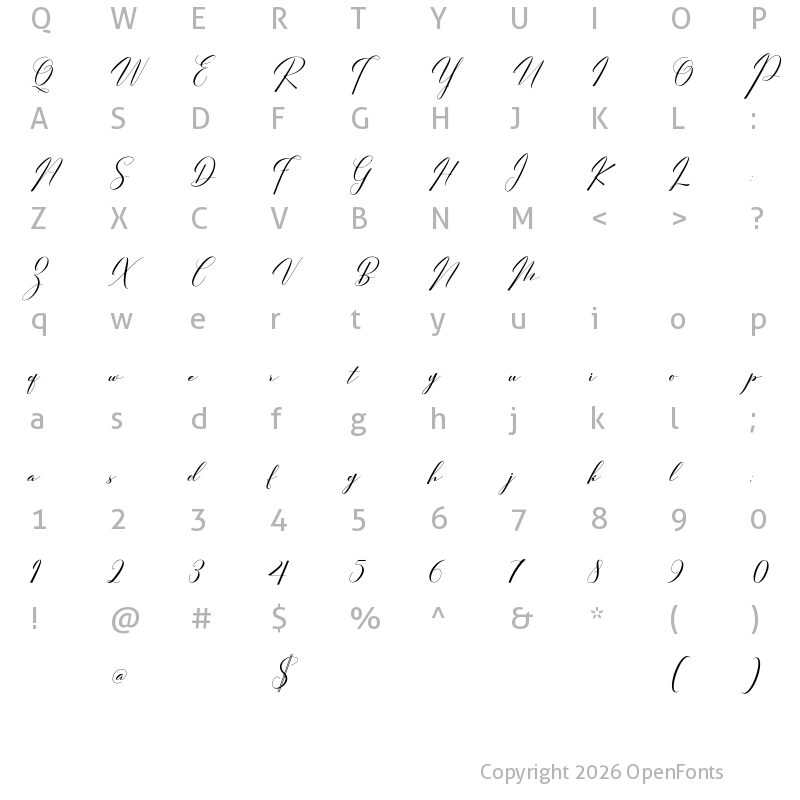 Character Map of FirgiaGIA Regular