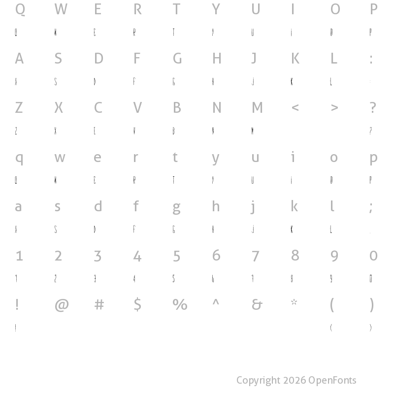 Character Map of First Italic