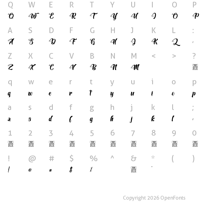 Character Map of First Wave - Personal Use Regular