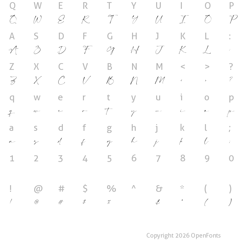 Character Map of Firstland Regular