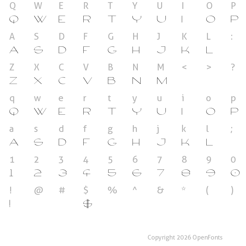 Character Map of Firty Free