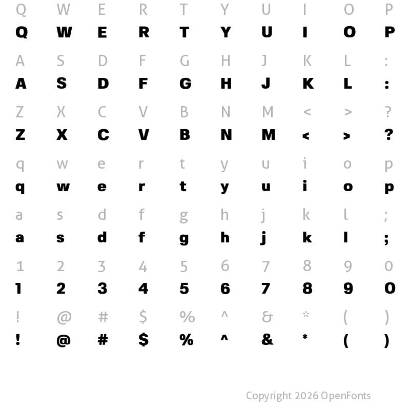 Character Map of Fivo Sans Black