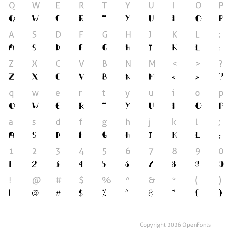 Character Map of FK_Dino Regular