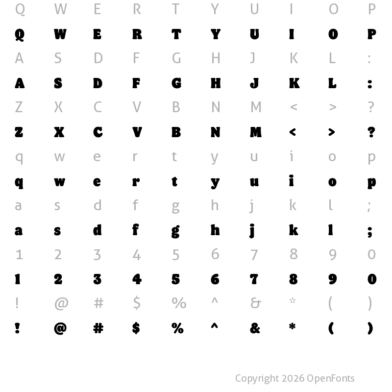 Character Map of Flame Bold
