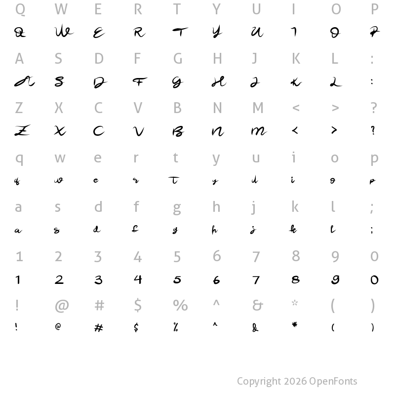 Character Map of Flashback Regular