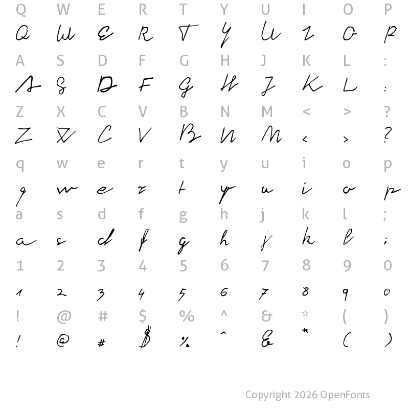 Character Map of Fleur Regular