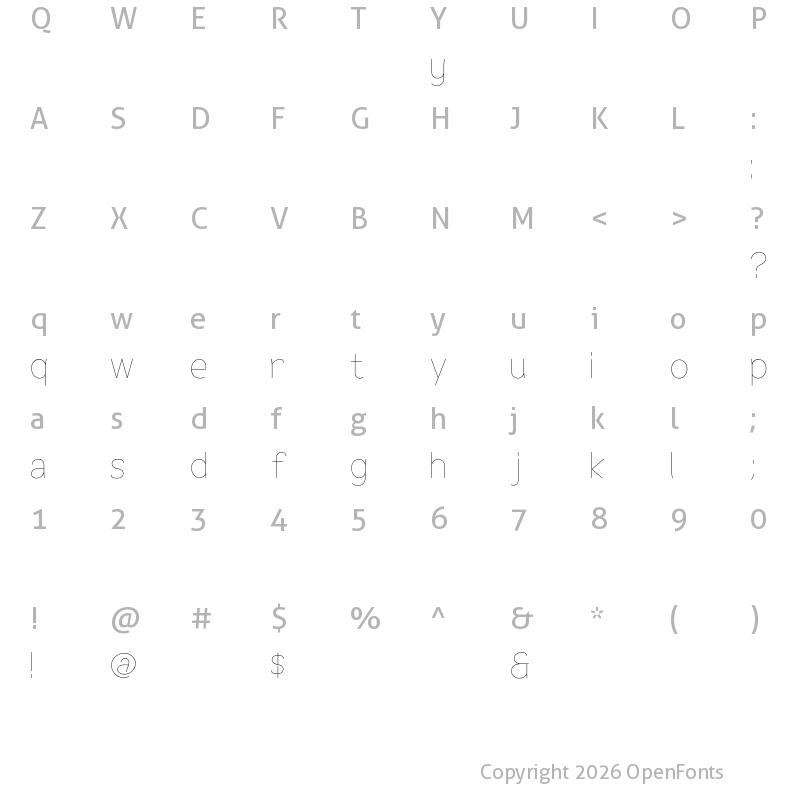 Character Map of Flex Display Thin