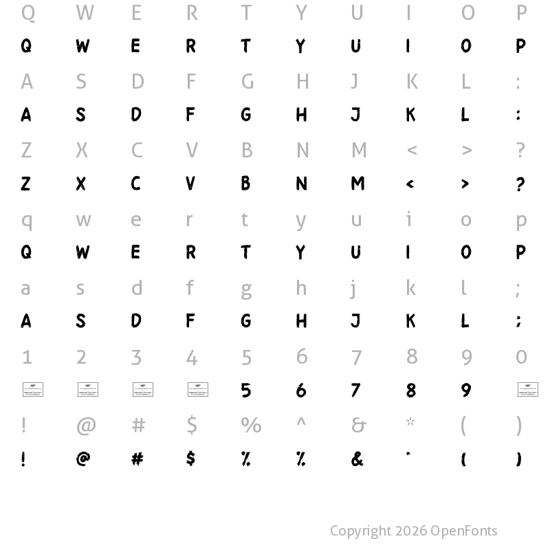 Character Map of Flicker Regular
