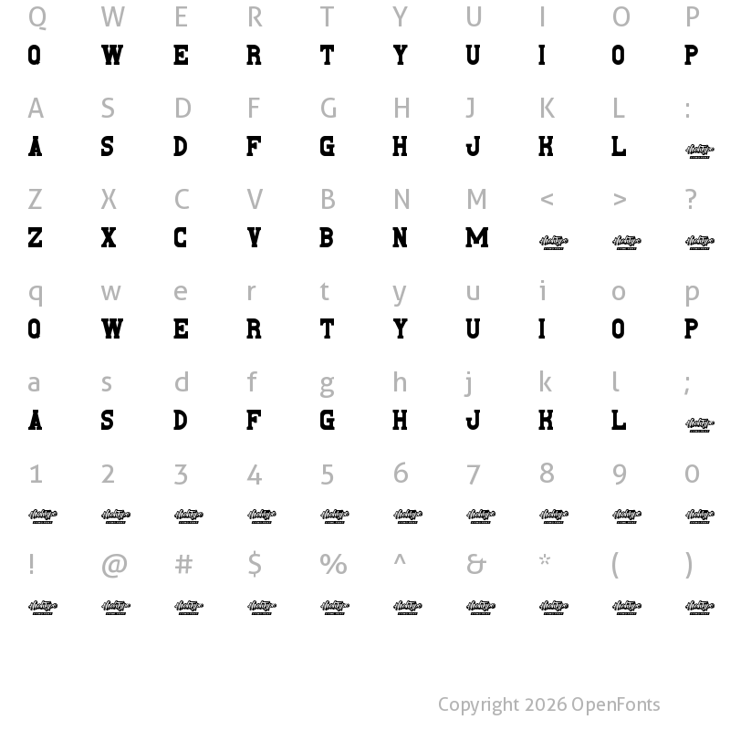 Character Map of Floppers Demo Regular