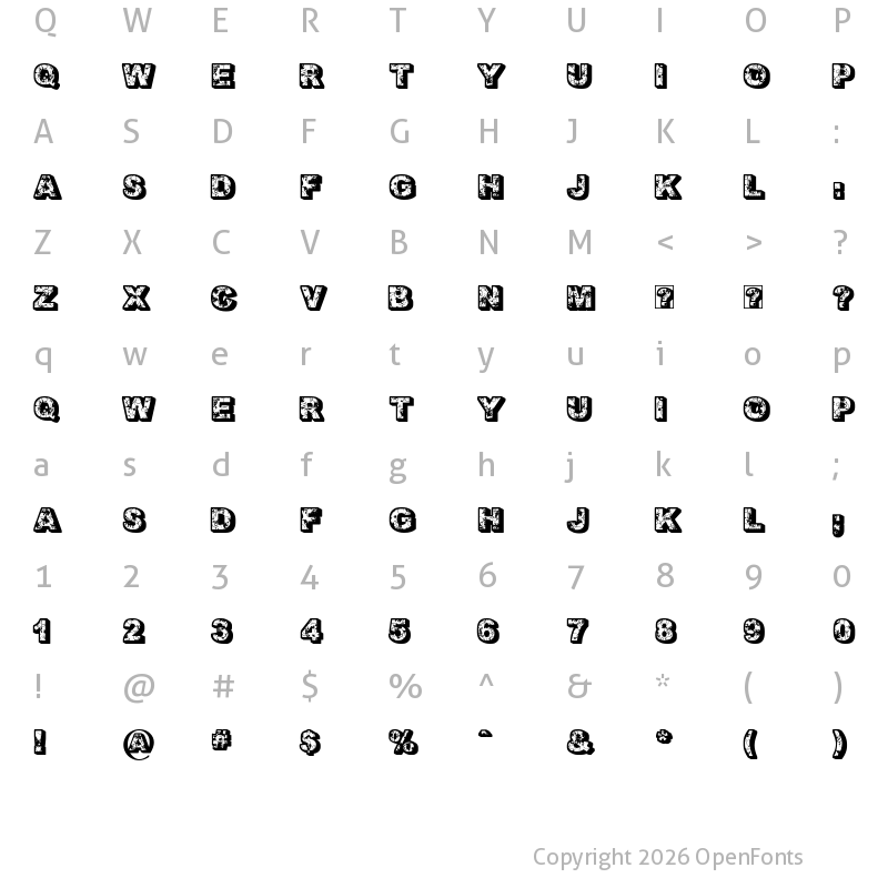 Character Map of Floral Dawn Bold