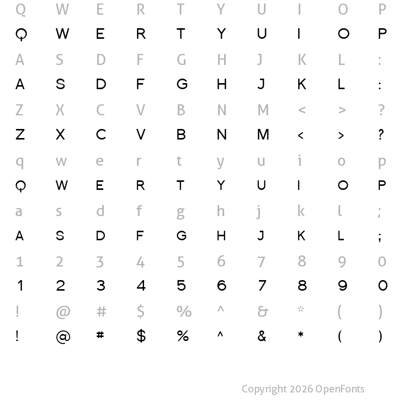 Character Map of Florencesans SC Regular